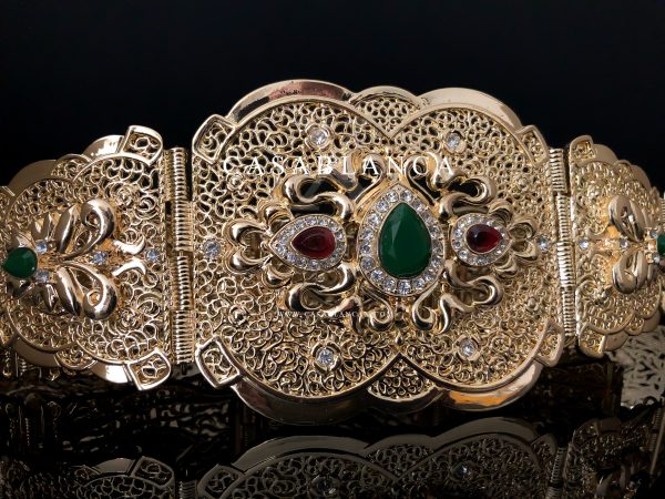 Marokkaanse Gouden Riem Beldi Rood en Groen - Labyd - Afbeelding 2