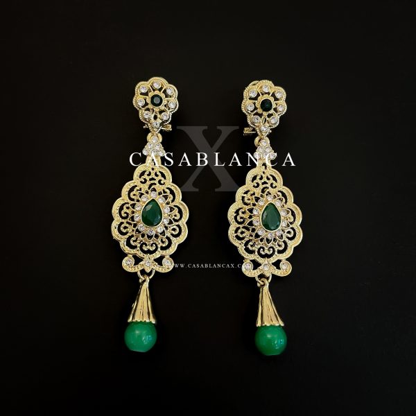 Orecchini tradizionali marocchini oro verde - Jaza