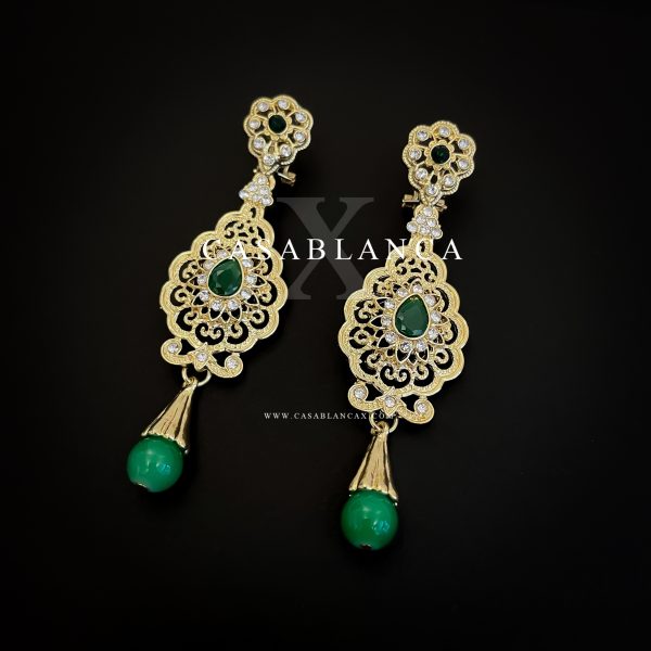 Orecchini tradizionali marocchini oro verde - Jaza - Immagine 2