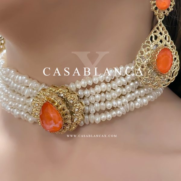Gouden Choker Set Oranje - Kizy - Image 2