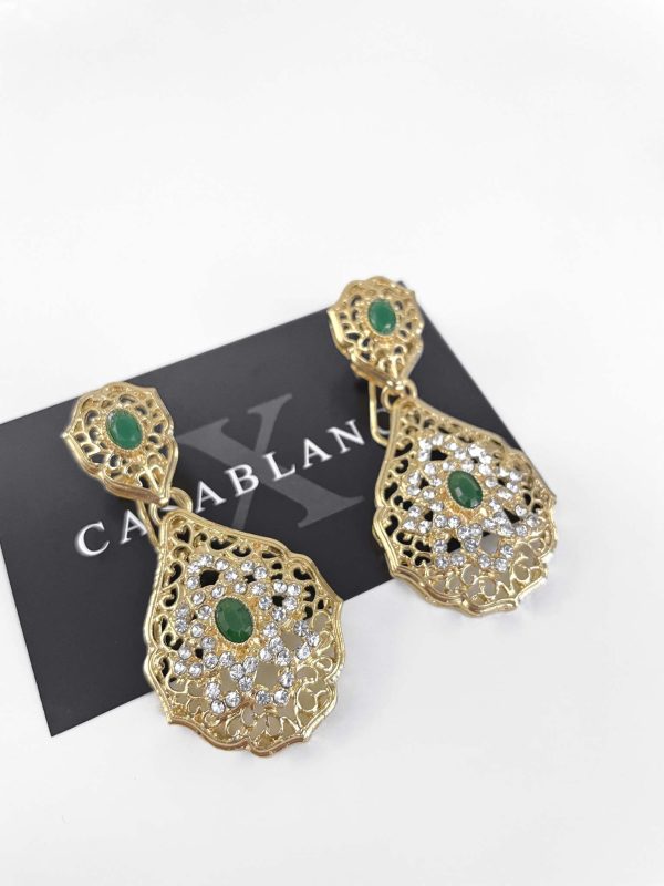 Orecchini d'oro Taqlidi Verde - Asmiya