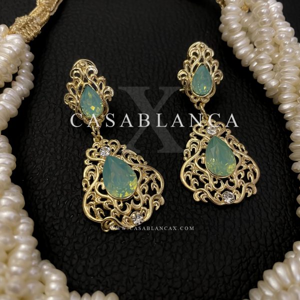 Jawhar Parelketting Mintgroen Set - Nazy - Afbeelding 2