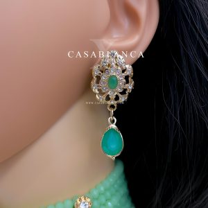 Gouden Choker Mint Groen Set - Omanya - Imagen 3