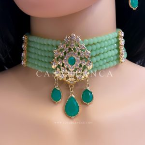 Gouden Choker Mint Groen Set - Omanya - Imagen 2
