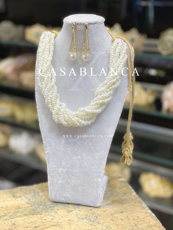 Jawhar Parel Marokkaanse Sieraden Set Goud - Jawrya - Afbeelding 2