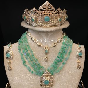 Gouden Bruidssieradenset Mintgroen - Lamire – Image 2