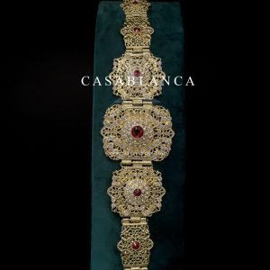 Marokkaanse Sieraden Riem Goud Rood - Aryad – Bild 3