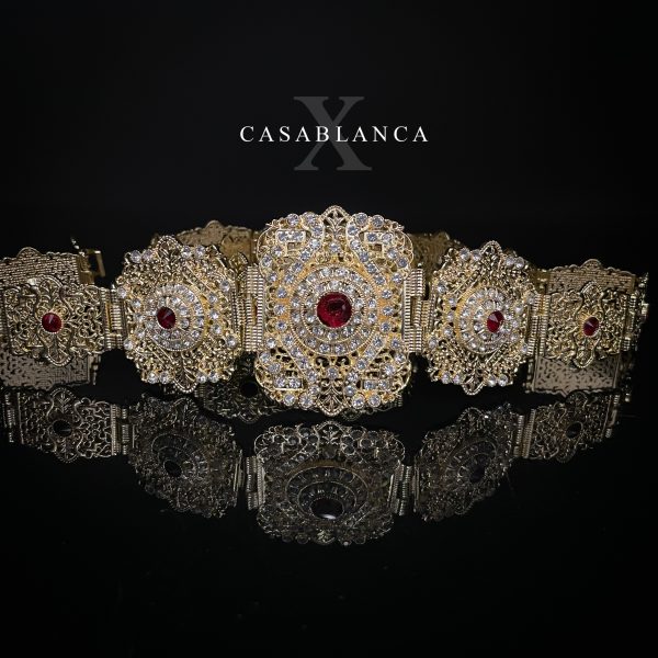 Marokkaanse Sieraden Riem Goud Rood - Aryad