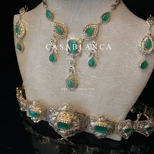 Bruidssieraden Set Goud Groen - Lamrine – Bild 6