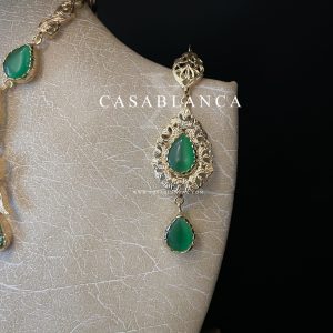 Bruidssieraden Set Goud Groen - Lamrine – Bild 5