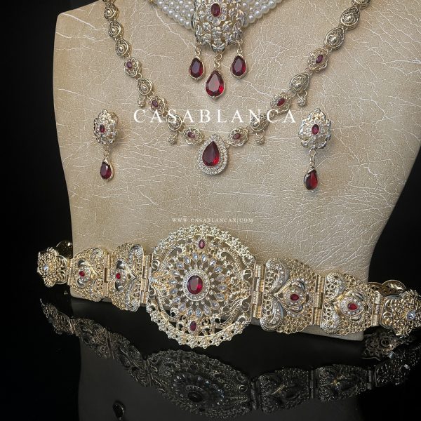 Parure de bijoux de mariée or et rouge - Zalya - Image 6