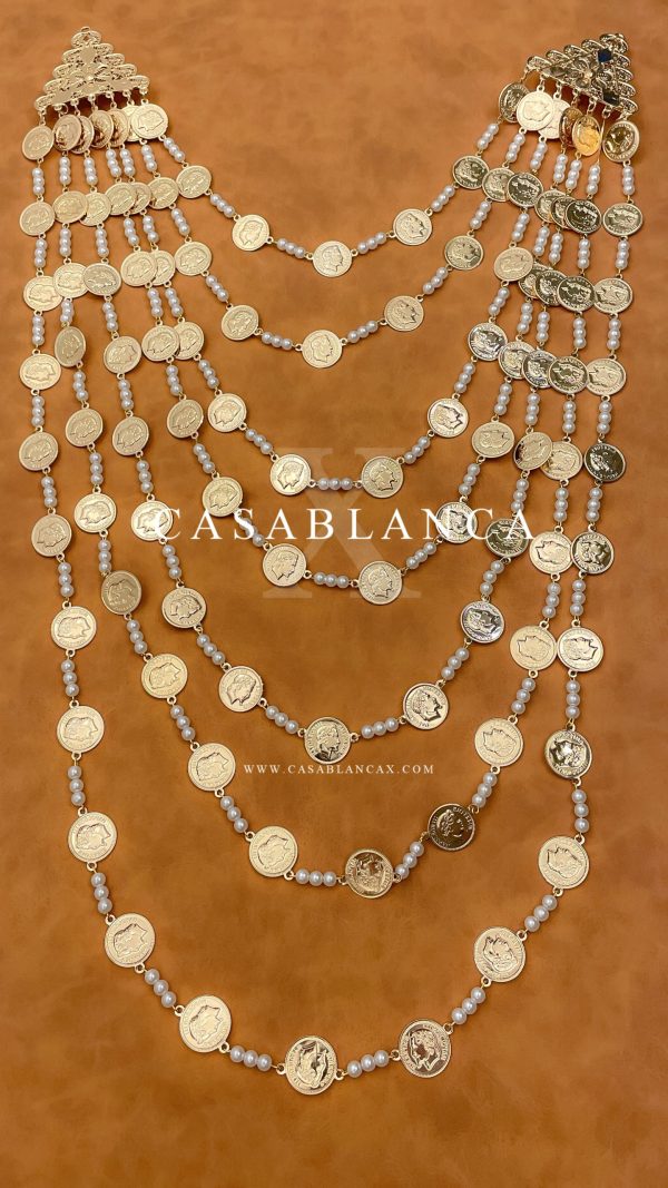 Parure de bijoux avec chaîne dorée et pièces de monnaie - Leya