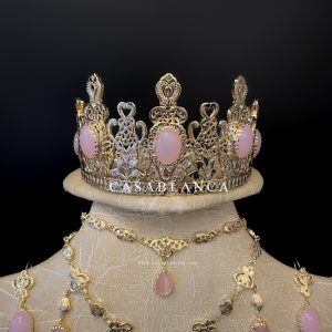 Gouden Ziana Bruidssieraden Set Roze - Lymya - Image 2
