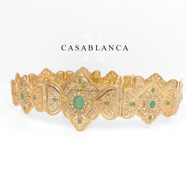 Moroccan Caftan Takshita Belts Gold Mint - Mazia - Image 3