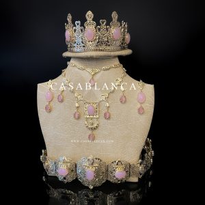 Gouden Ziana Bruidssieraden Set Roze - Lymya - Image 4