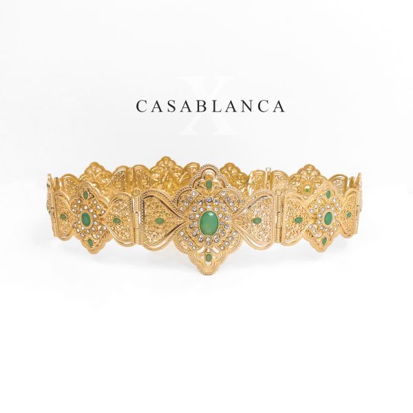 Moroccan Caftan Takshita Belts Gold Mint - Mazia