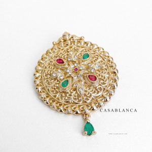 Gouden Beldi Broche Groen en Rood - Hammi - Imagen 2
