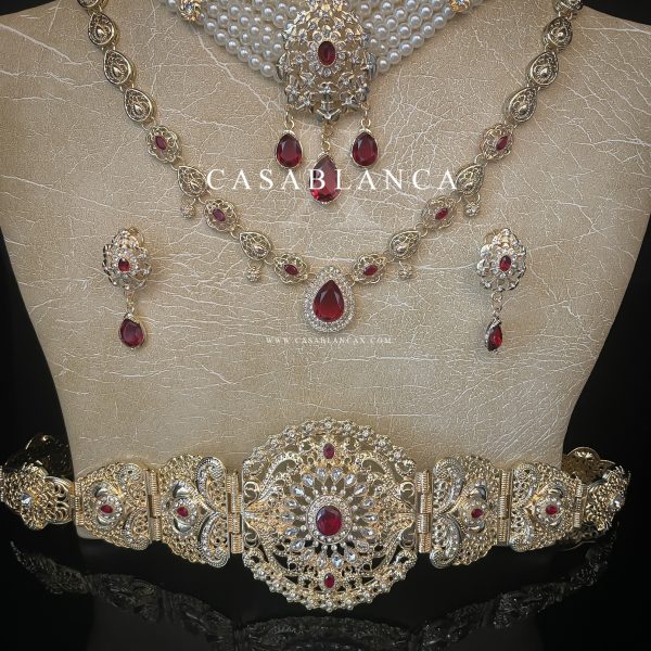 Parure de bijoux de mariée or et rouge - Zalya - Image 2