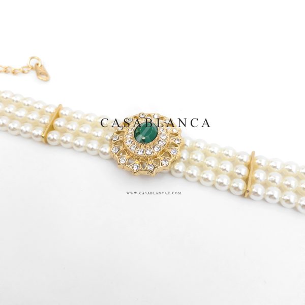 Bracelet Jawhar en perles d'or vertes - Elva - Image 2