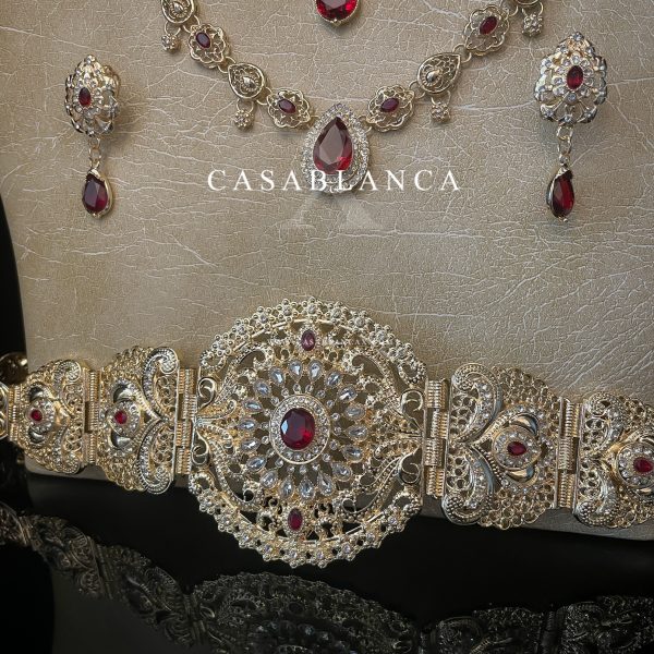 Parure de bijoux de mariée or et rouge - Zalya - Image 5
