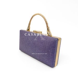 Avondtas Clutch Goud Paars - Cedra - Afbeelding 2
