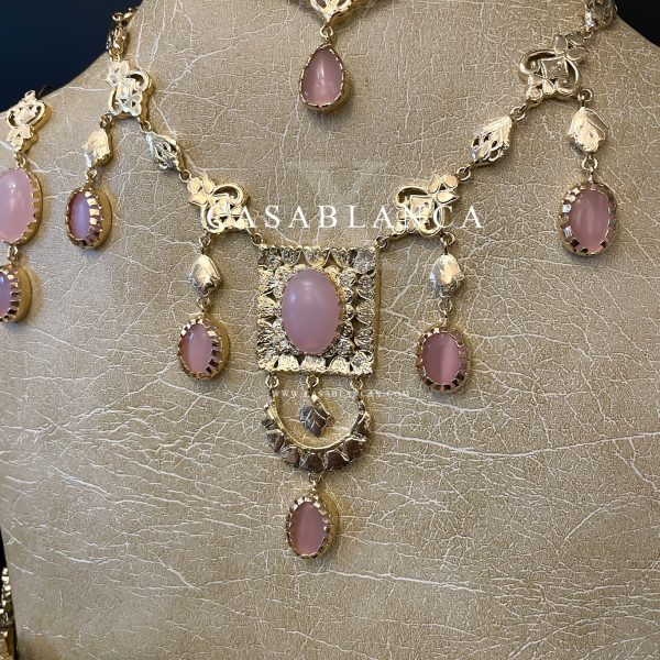 Golden Ziana Brautschmuckset Pink - Lymya - Bild 5
