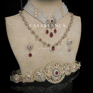 Bruidssieraden Set Goud Met Rood - Zalya - Image 3