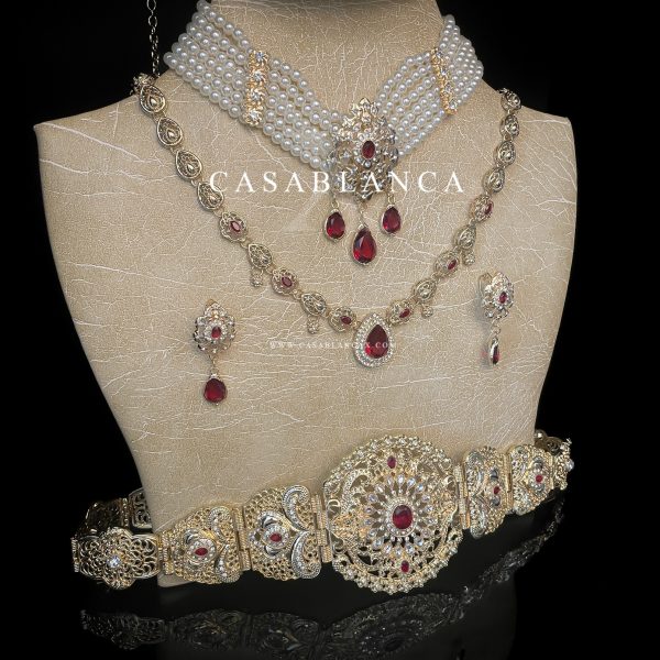 Parure de bijoux de mariée or et rouge - Zalya - Image 3