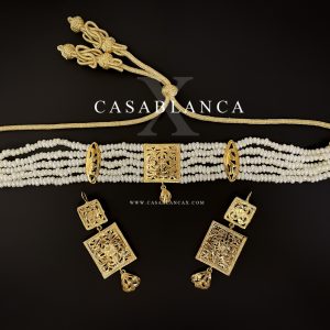 Gouden Jawhar Parel Choker Set - Yarya - Afbeelding 2