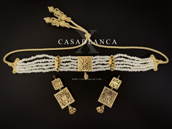 Gouden Jawhar Parel Choker Set - Yarya - Image 2