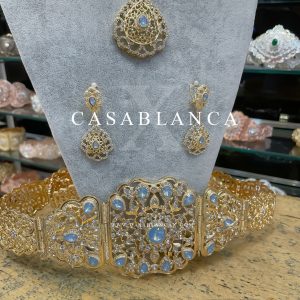 Bruidssieraden Set Goud Ijsblauw - Jarama - Afbeelding 4