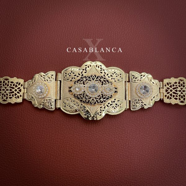 Robe Taskhita Ceinture Taqlidi Dorée Marocaine - Marya