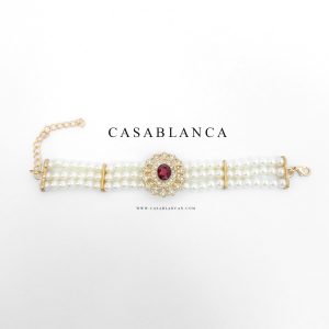 Gouden Armband Parel Rood - Meaya - Imagen 2