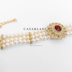 Gouden Armband Parel Rood - Meaya - Imagen 3