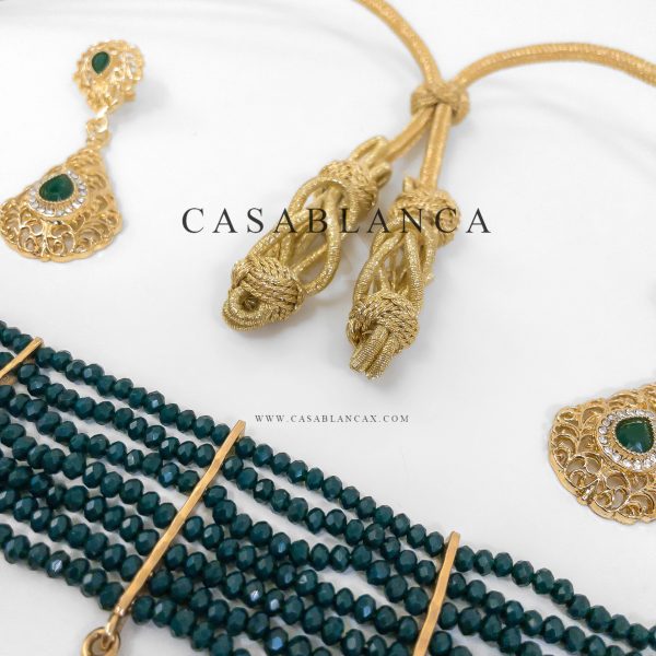 Choker Gold Green Set Taqlidi - Selmy - Image 4