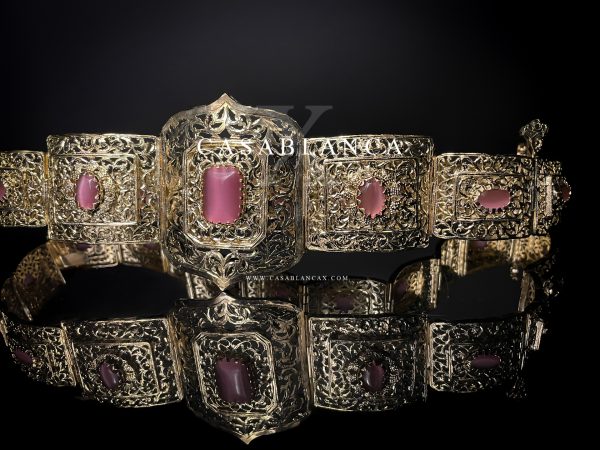 Ceinture marocaine Mdamma, bijoux, robe Takshita rose - Manzya - Image 2