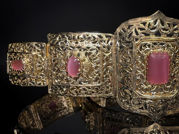 Ceinture marocaine Mdamma, bijoux, robe Takshita rose - Manzya - Image 3