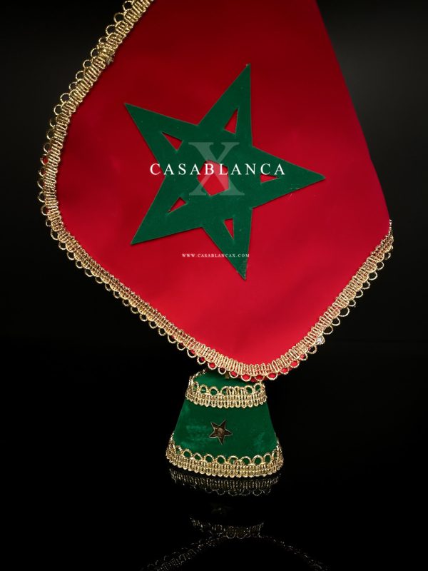 Moroccan Luxury Table Flag Stand Red Gold Green - Madya - Image 2