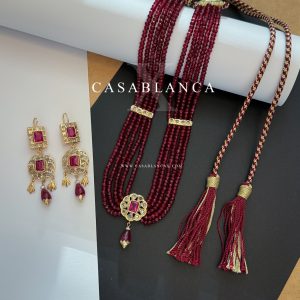 Marokkaanse Gouden Rood Ketting Set Ruby - Malya - Imagen 2
