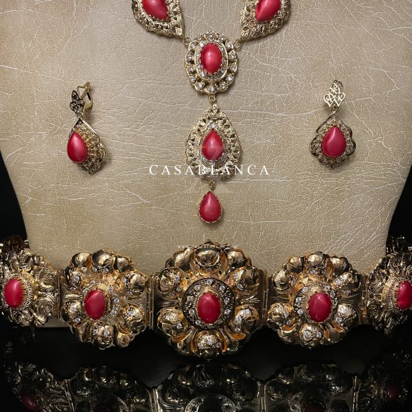 Brautschmuckset Gold Rot Traditionell Marokkanisch - Rougia - Bild 6