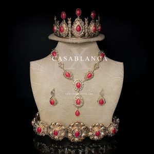 Set di gioielli da sposa in oro rosso tradizionale marocchino - Rougia
