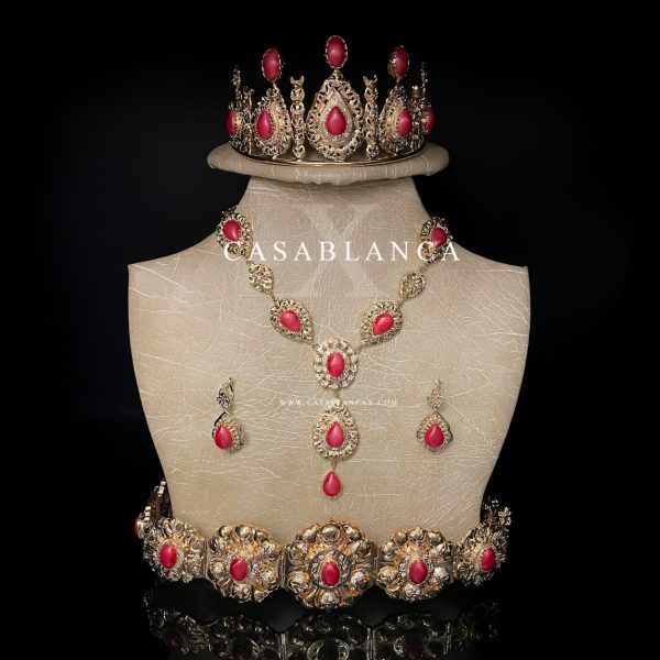 Brautschmuckset Gold Rot Traditionell Marokkanisch - Rougia
