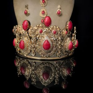 Bruidssieraden Set Goud Rood Traditioneel Marokkaans - Rougia - immagine 4