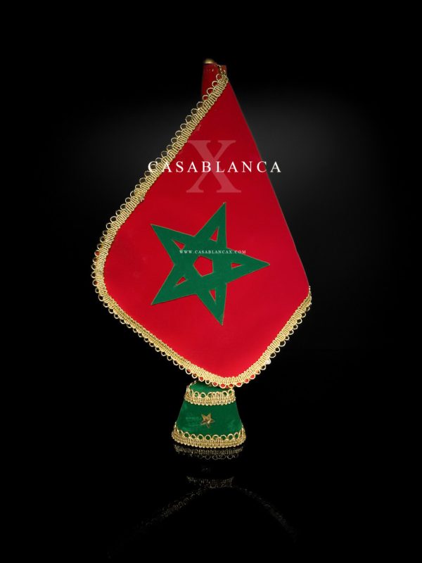 Moroccan Luxury Table Flag Stand Red Gold Green - Madya