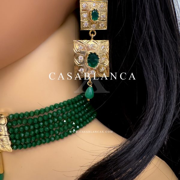 Choker Ketting Set Goud Groen - Chaiba - Image 2