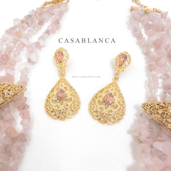 Collana con gioielli in oro e pietre rosa - Turina - Immagine 3