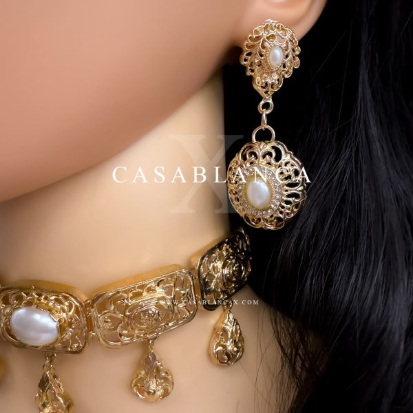 Set di choker con perle marocchine dorate - Makya - Immagine 2