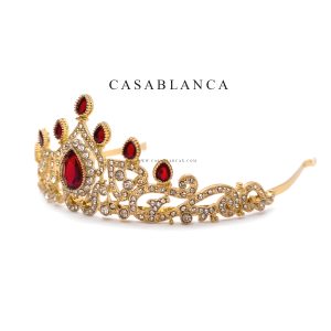 Gouden Kroon Tiara Rood - Mankya - Image 3