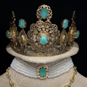 Gouden Mint Bruidssieraden Set - Babia - Afbeelding 4