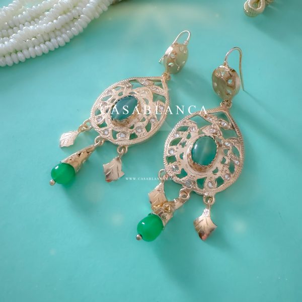 Jawhar Marokkaanse Sieraden Ketting Set Met Oorbellen Goud - Mafy - Image 3